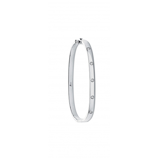 DBN0018 9ct White Gold 0.20ct 5 Stone Diamond Bangle